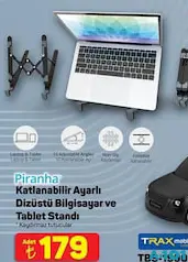 PİRANHA KATLANABİLİR AYARLI DİZÜSTÜ BİLGİSAYAR VE TABLET STANDI fiyat ve kampanya bilgisi